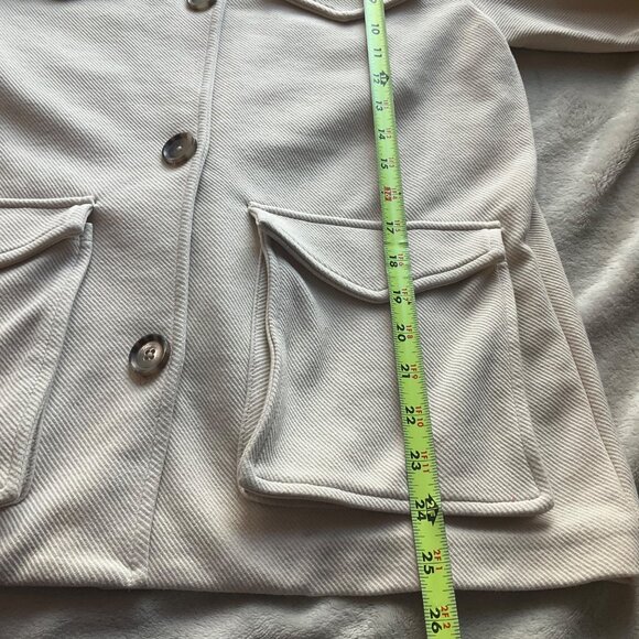 Banana Republic W Sz XS Cream Chore Coat Button-Up Jacket Twill Utility Safari - Picture 8 of 11